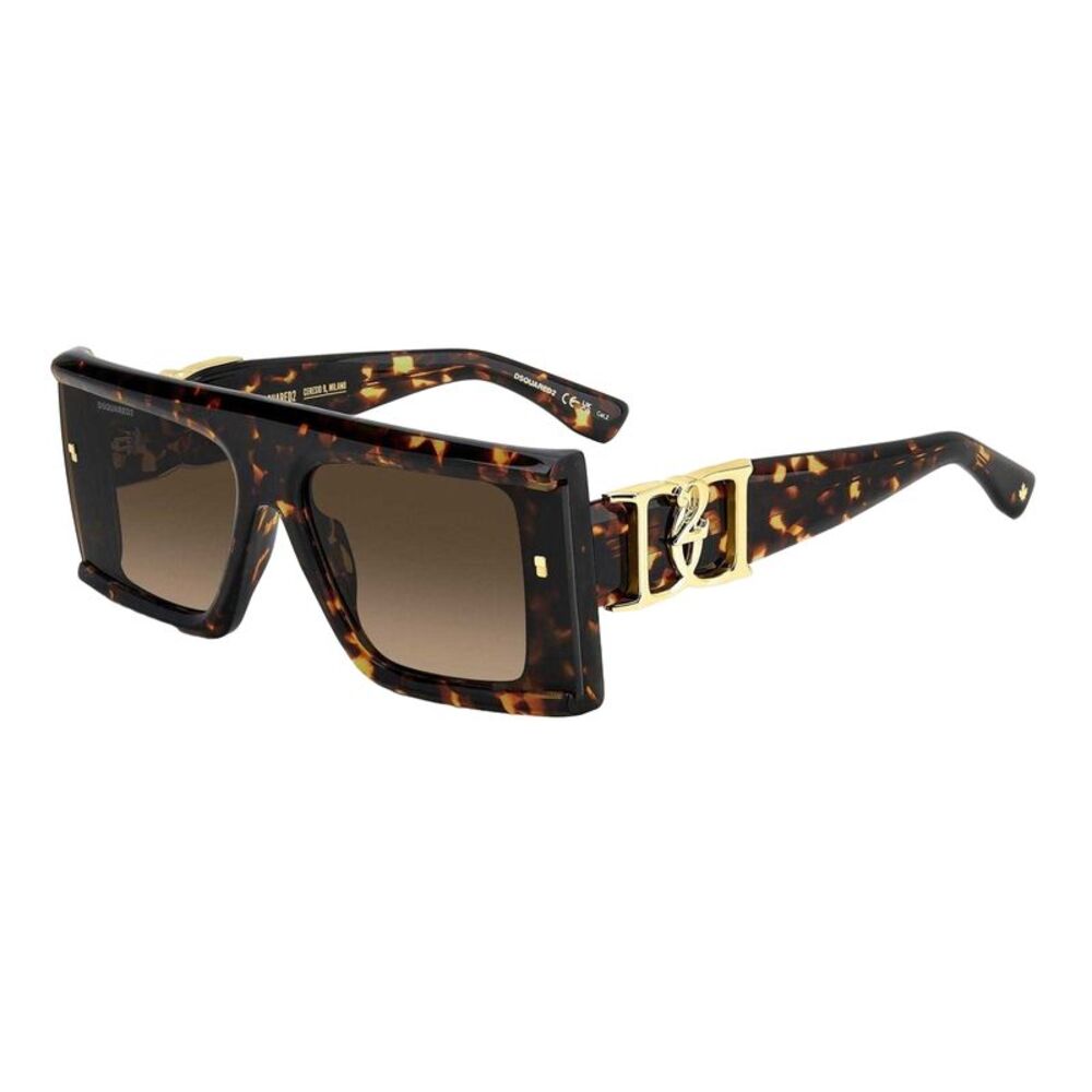 DSquared2 Womens/Ladies Flat Top Rectangular Sunglasses / Havana